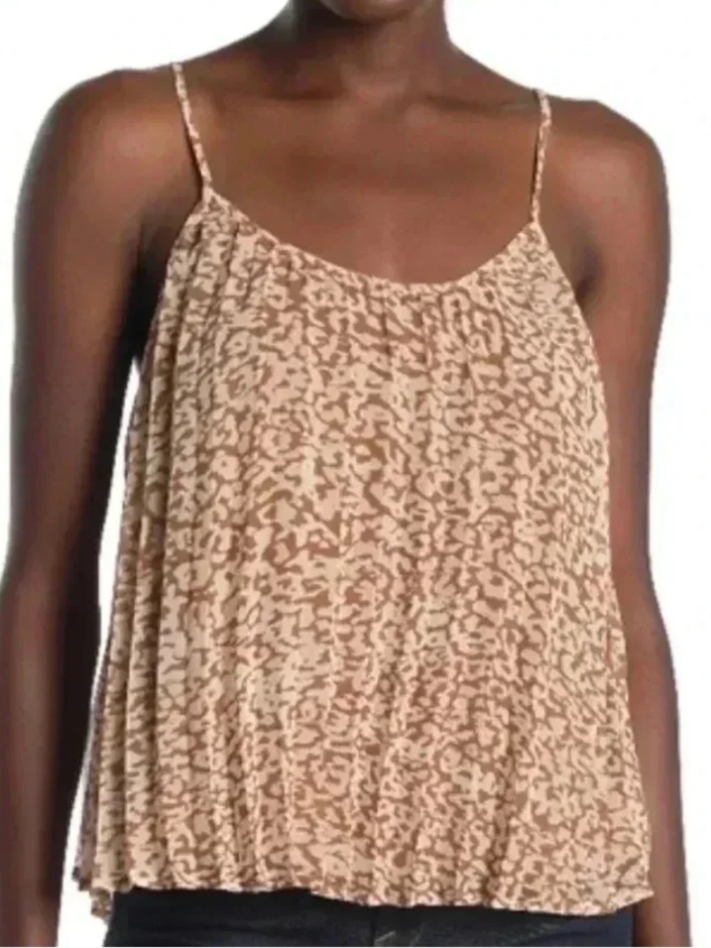 june & hudson French and Light Beige Pleated Cami